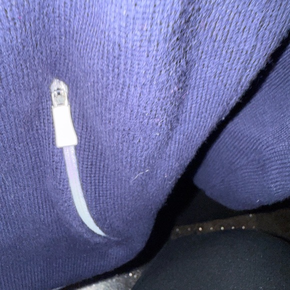 Lauren Active Ralph Lauren Navy Zip Hoodie Sweater White Contrast Large Cotton - Picture 10 of 10